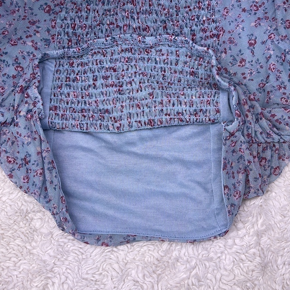 Wild Fable Crop Raglan Sleeve Stretch Floral Size Medium - Picture 6 of 7